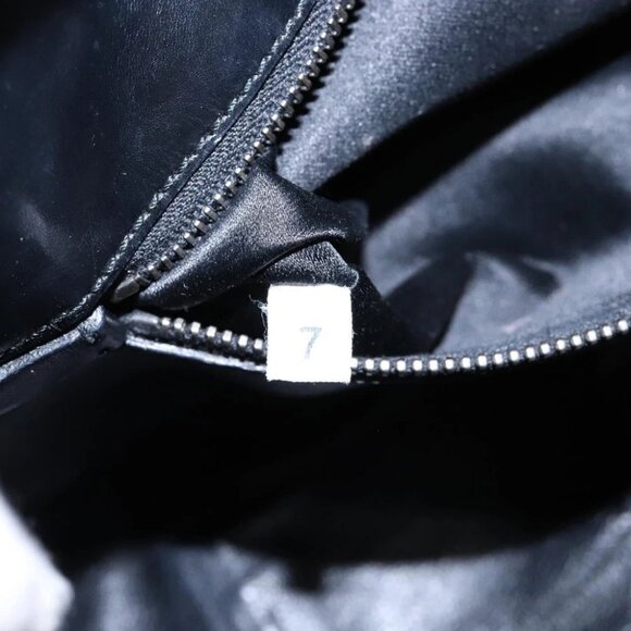 PRADA Shoulder Bag Enamel Black Silver Auth - Picture 14 of 15